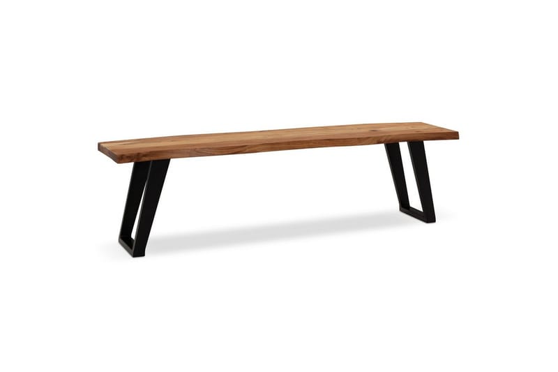 Matbänk Wohnling Massivt trä med metallben träd kant lantligt Svart, vinklad, 180 cm - Svart, vinklad, 180 cm - Möbler - Bord & matgrupper - Matbord & köksbord