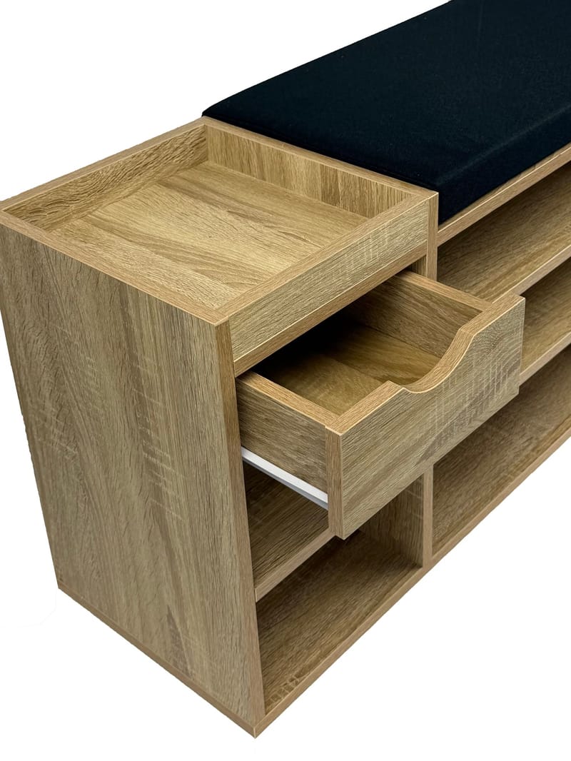 Morira Skobänk 100 cm - naturek/svart - Möbler - Stolar & fåtöljer - Sittbänk - Skobänk & skohylla med bänk
