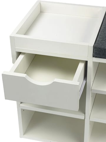 Morira Skobänk 100 cm - vit och mörkgrå - Möbler - Stolar & fåtöljer - Sittbänk - Skobänk & skohylla med bänk