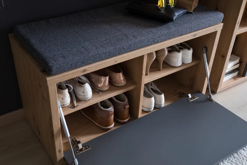 Nacimento Sittbänk 86 cm - Grå/Natur - Möbler - Stolar & fåtöljer - Sittbänk - Hallbänk - Hallbänk med förvaring