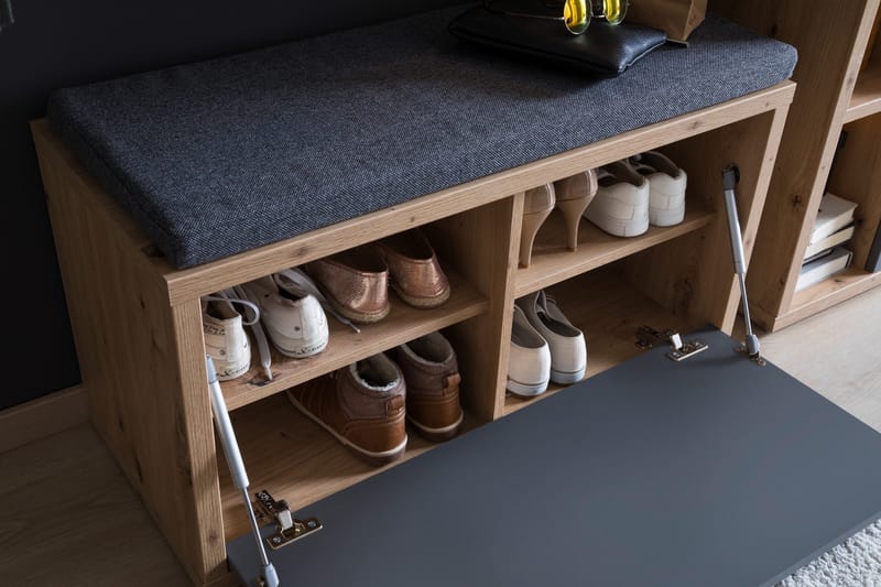 Nacimento Sittbänk 86 cm - Grå/Natur - Möbler - Stolar & fåtöljer - Sittbänk - Hallbänk - Hallbänk med förvaring