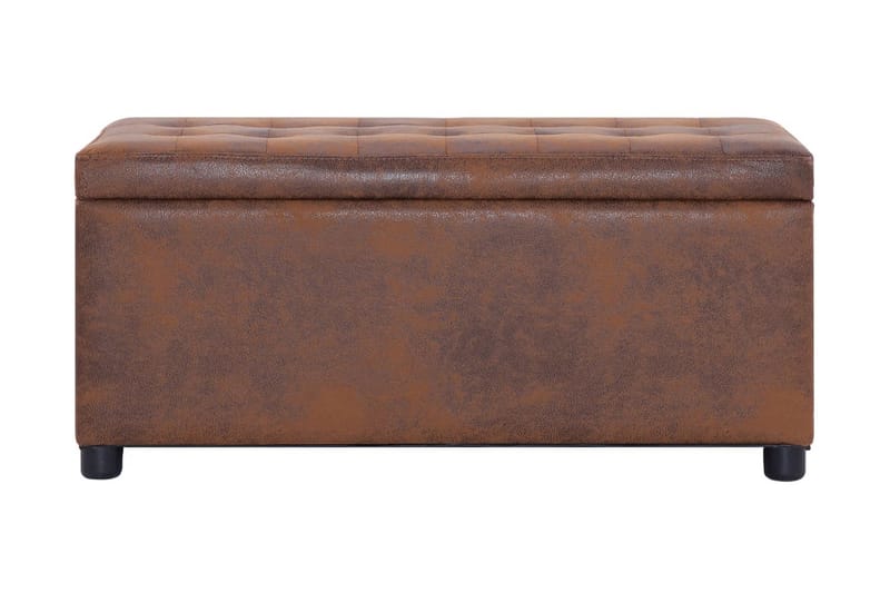 Ottoman med förvaring 87,5 cm brun konstmocka - Brun - Möbler - Stolar & fåtöljer - Sittbänk - Hallbänk - Hallbänk med f�örvaring