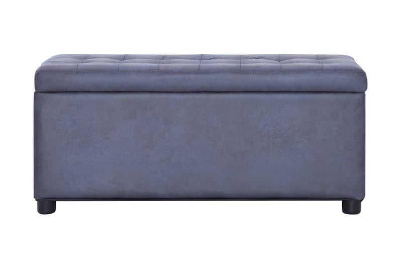 Ottoman med förvaring 87,5 cm grå konstmocka - Grå - Möbler - Stolar & fåtöljer - Sittbänk - Hallbänk - Hallbänk med förvaring