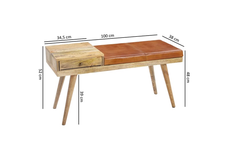 Peotter Sittbänk - Trä/natur - Möbler - Stolar & fåtöljer - Sittbänk - Hallbänk - Hallbänk med förvaring