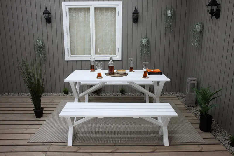 Scottsdale Sittbänk 140 cm Vit - KWA - Möbler - Stolar & fåtöljer - Sittbänk - Hallbänk