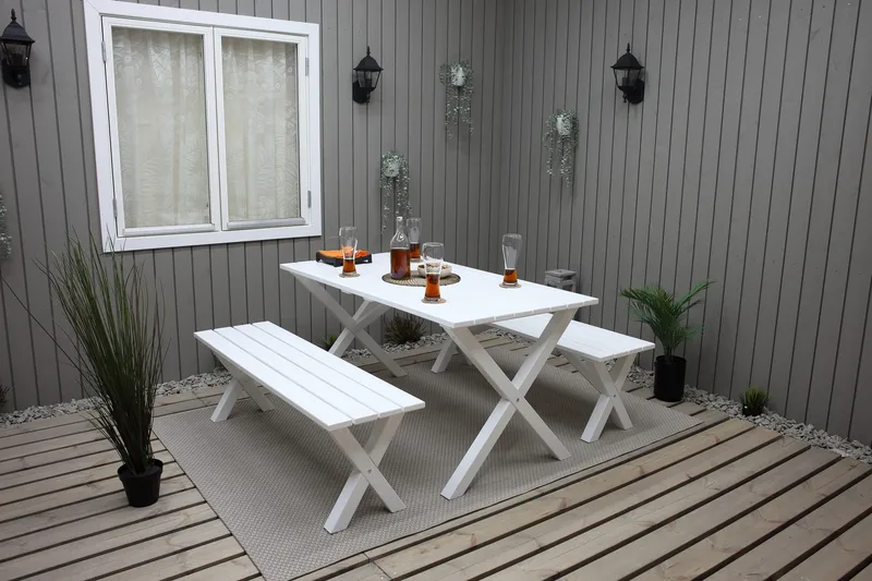 Scottsdale Sittbänk 140 cm Vit - KWA - Möbler - Stolar & fåtöljer - Sittbänk - Hallbänk