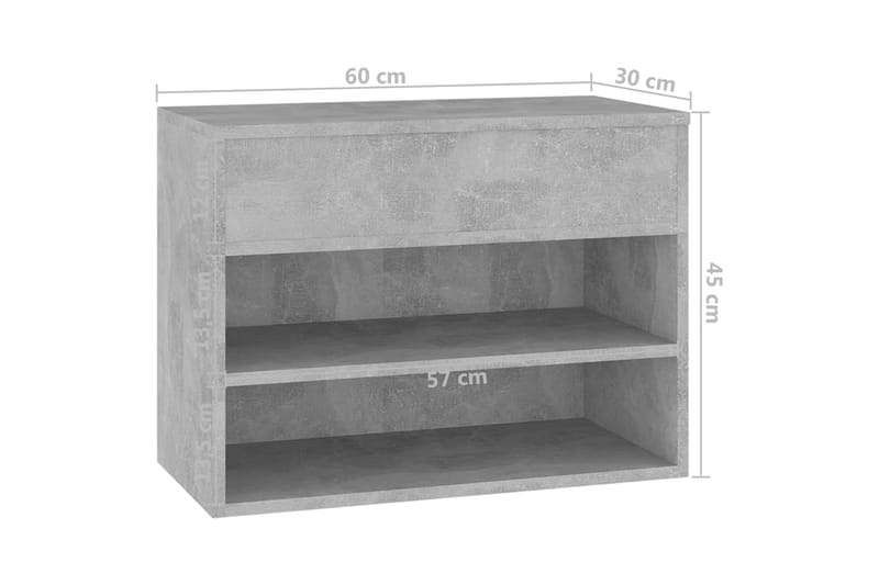 Skobänk betonggrå 60x30x45 cm spånskiva - Betonggrå - Hallförvaring - Skobänk & skohylla med bänk