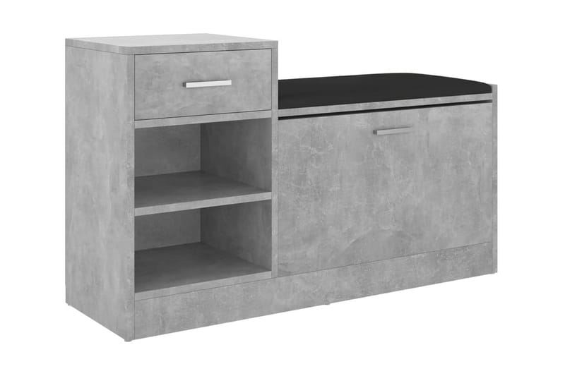 Skobänk betonggrå 94,5x31x57 cm spånskiva - Betonggrå - Möbler - Stolar & fåtöljer - Sittbänk - Skobänk & skohylla med bänk