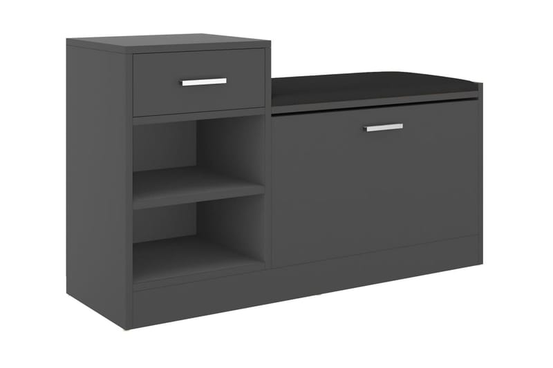 Skobänk grå 94,5x31x57 cm spånskiva - Grå - Möbler - Stolar & fåtöljer - Sittbänk - Skobänk & skohylla med bänk