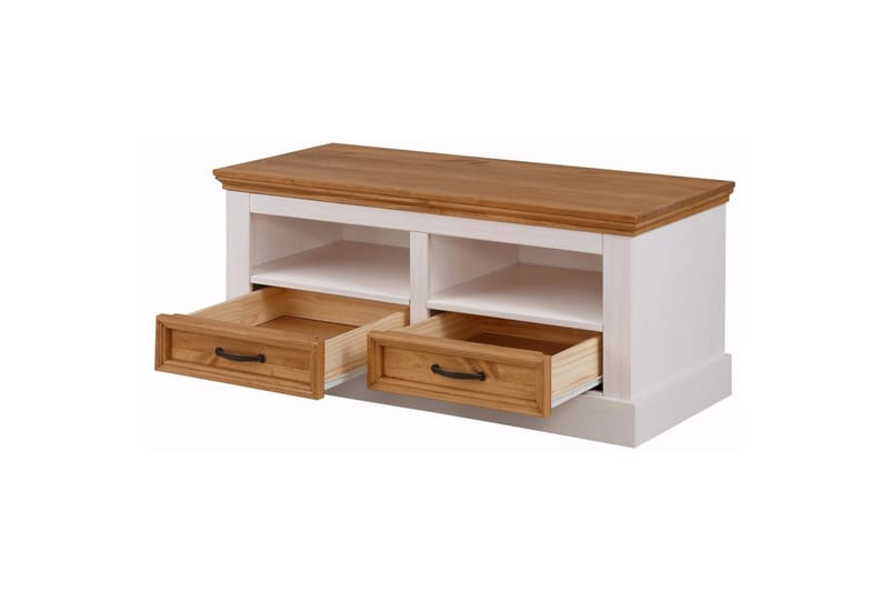 Skobänk Loft24 Selma Skobänk 100 cm Vit - Möbler - Stolar & fåtöljer - Sittbänk - Skobänk & skohylla med bänk