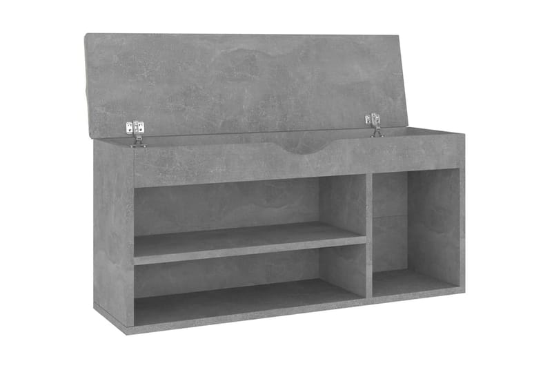 Skobänk med dyna betonggrå 104x30x49 cm spånskiva - Betonggrå - Möbler - Stolar & fåtöljer - Sittbänk - Skobänk & skohylla med bänk