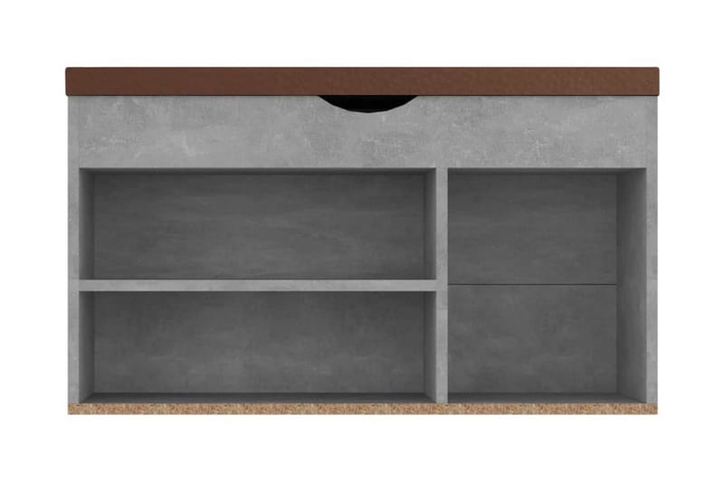 Skobänk med dyna betonggrå 80x30x47 cm spånskiva - Betonggrå - Hallförvaring - Skobänk & skohylla med bänk