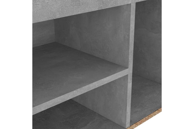 Skobänk med dyna betonggrå 80x30x47 cm spånskiva - Betonggrå - Hallförvaring - Skobänk & skohylla med bänk
