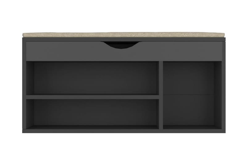 Skobänk med dyna grå 104x30x49 cm spånskiva - Grå - Möbler - Stolar & fåtöljer - Sittbänk - Skobänk & skohylla med bänk