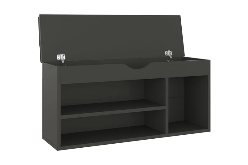 Skobänk med dyna grå 104x30x49 cm spånskiva - Grå - Möbler - Stolar & fåtöljer - Sittbänk - Skobänk & skohylla med bänk