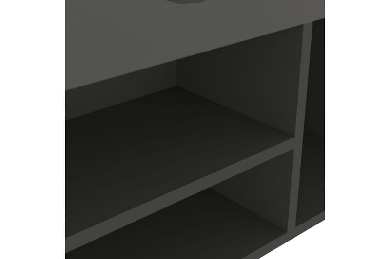 Skobänk med dyna grå 104x30x49 cm spånskiva - Grå - Hallförvaring - Skobänk & skohylla med bänk