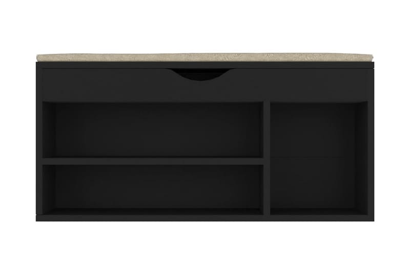 Skobänk med dyna svart 104x30x49 cm spånskiva - Svart - Möbler - Stolar & fåtöljer - Sittbänk - Skobänk & skohylla med bänk