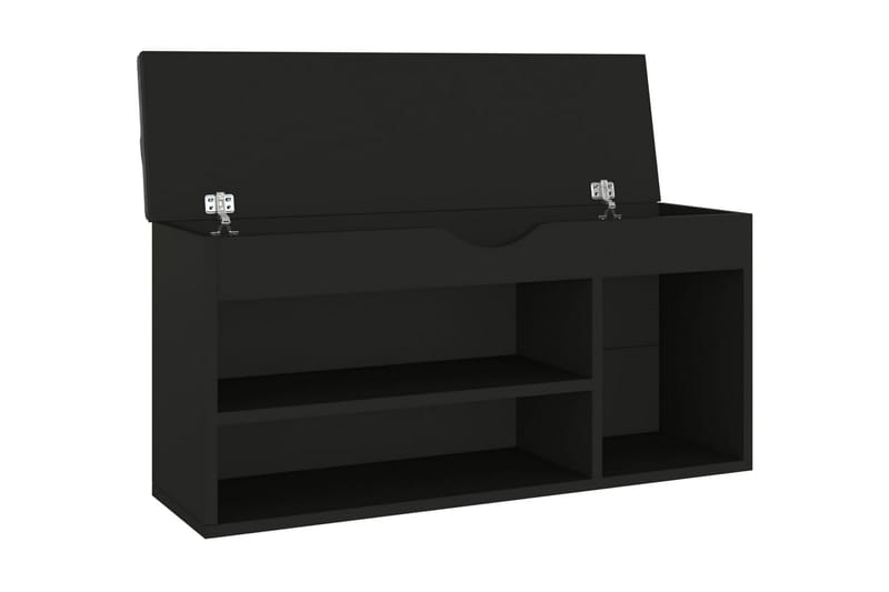 Skobänk med dyna svart 104x30x49 cm spånskiva - Svart - Möbler - Stolar & fåtöljer - Sittbänk - Skobänk & skohylla med bänk