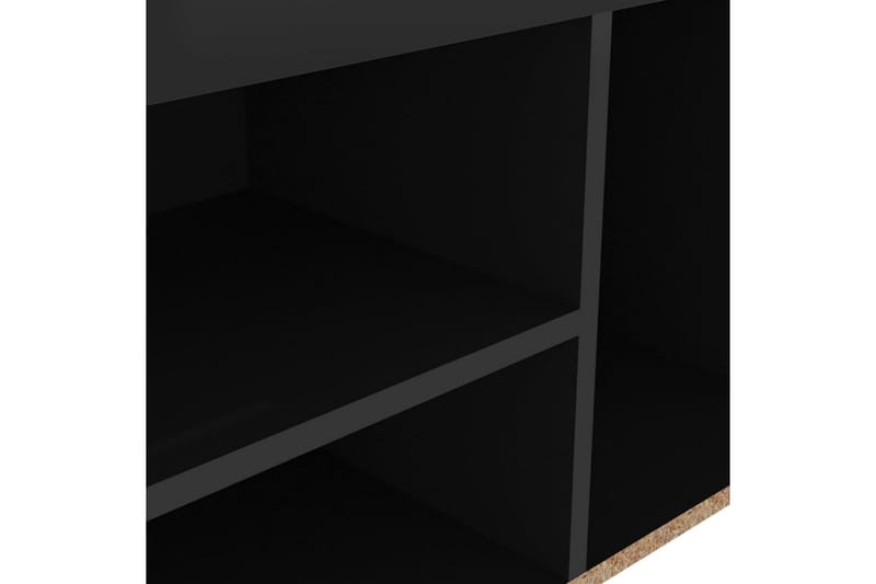 Skobänk med dyna svart högglans 80x30x47 cm spånskiva - Svart högglans - Möbler - Stolar & fåtöljer - Sittbänk - Skobänk & skohylla med bänk