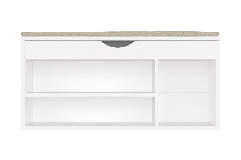 Skobänk med dyna vit 104x30x49 cm spånskiva - Vit - Möbler - Stolar & fåtöljer - Sittbänk - Skobänk & skohylla med bänk