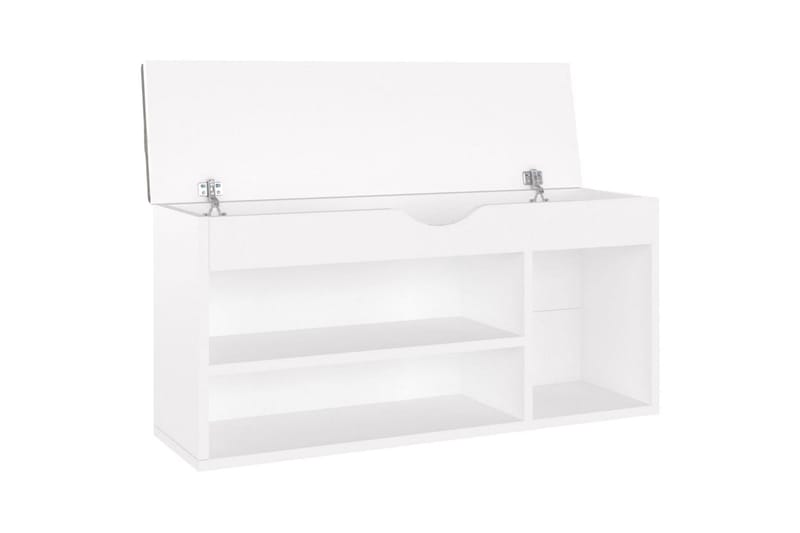 Skobänk med dyna vit 104x30x49 cm spånskiva - Vit - Möbler - Stolar & fåtöljer - Sittbänk - Skobänk & skohylla med bänk