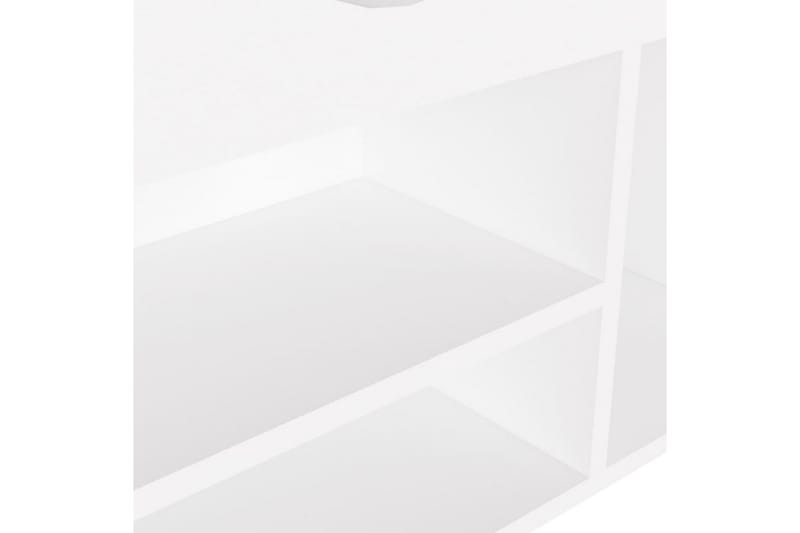 Skobänk med dyna vit 104x30x49 cm spånskiva - Vit - Hallförvaring - Skobänk & skohylla med bänk