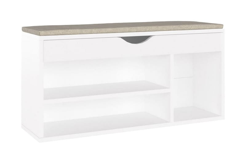 Skobänk med dyna vit 104x30x49 cm spånskiva - Vit - Möbler - Stolar & fåtöljer - Sittbänk - Skobänk & skohylla med bänk