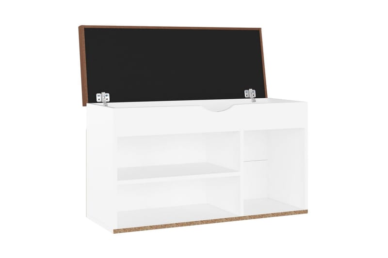 Skobänk med dyna vit 80x30x47 cm spånskiva - Vit - Möbler - Stolar & fåtöljer - Sittbänk - Skobänk & skohylla med bänk