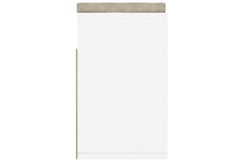 Skobänk med dyna vit och sonoma-ek 104x30x49 cm spånskiva - Vit/ek - Möbler - Stolar & fåtöljer - Sittbänk - Skobänk & skohylla med bänk
