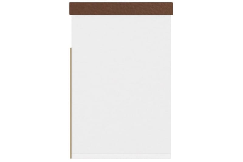 Skobänk med dyna vit och sonoma-ek 80x30x47 cm spånskiva - Vit/ek - Möbler - Stolar & fåtöljer - Sittbänk - Skobänk & skohylla med bänk