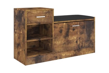 Skobänk rökfärgad ek 94,5x31x57 cm spånskiva