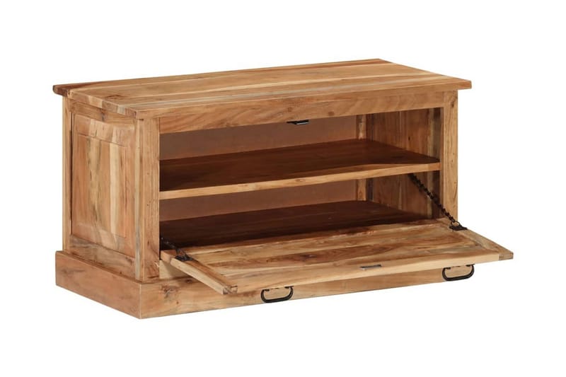 Skobänk 85x40x45 cm massivt akaciaträ - Brun - Möbler - Stolar & fåtöljer - Sittbänk - Skobänk & skohylla med bänk