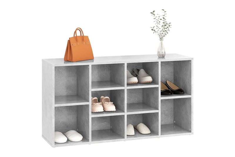 Skobänk betonggrå 103x30x54,5 cm spånskiva - Betonggrå - Möbler - Stolar & fåtöljer - Sittbänk - Skobänk & skohylla med bänk