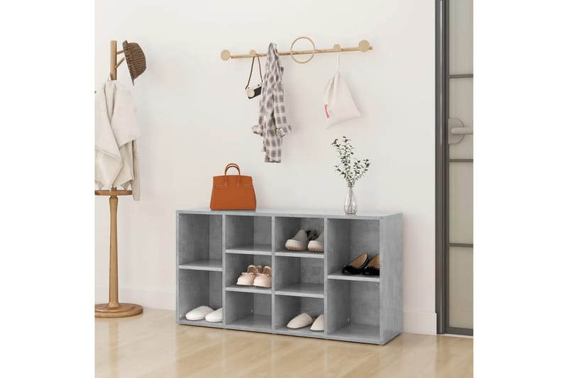 Skobänk betonggrå 103x30x54,5 cm spånskiva - Betonggrå - Möbler - Stolar & fåtöljer - Sittbänk - Skobänk & skohylla med bänk