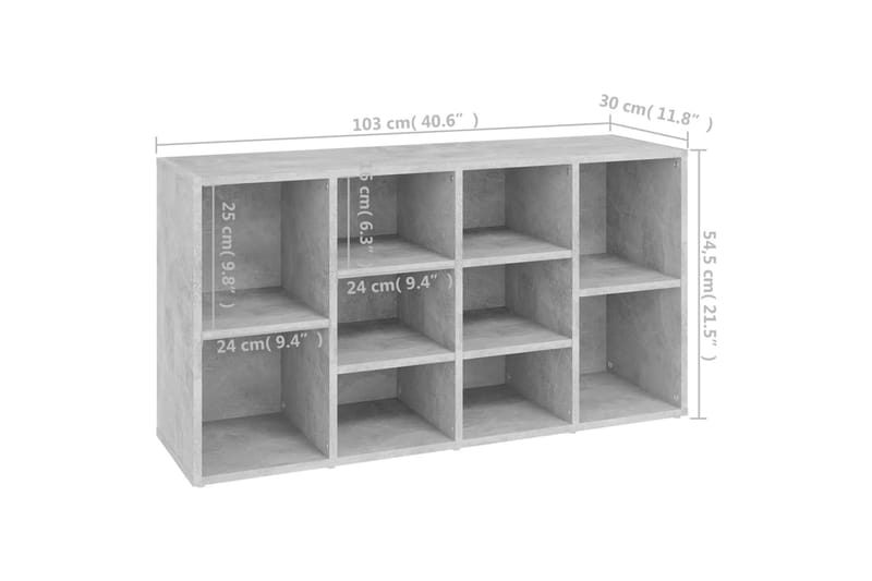 Skobänk betonggrå 103x30x54,5 cm spånskiva - Betonggrå - Hallförvaring - Skobänk & skohylla med bänk