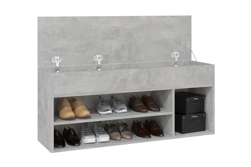 Skobänk betonggrå 105x30x45 cm spånskiva - Betonggrå - Möbler - Stolar & fåtöljer - Sittbänk - Skobänk & skohylla med bänk