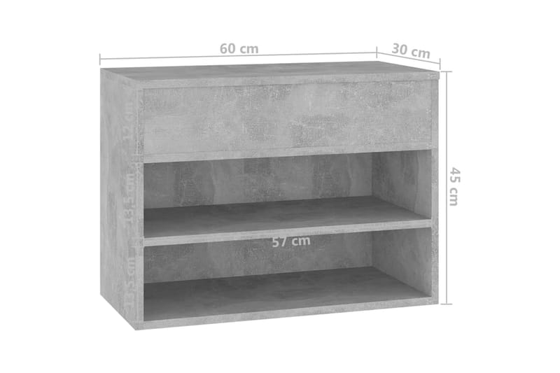 Skobänk betonggrå 60x30x45 cm spånskiva - Betonggrå - Möbler - Stolar & fåtöljer - Sittbänk - Skobänk & skohylla med bänk
