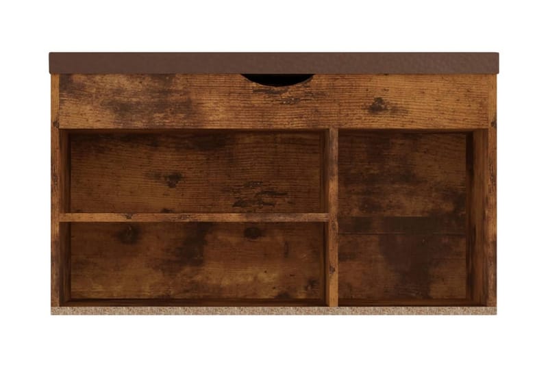 Skobänk med dyna rökt ek 80x30x47 cm spånskiva - Brun - Möbler - Stolar & fåtöljer - Sittbänk - Skobänk & skohylla med bänk