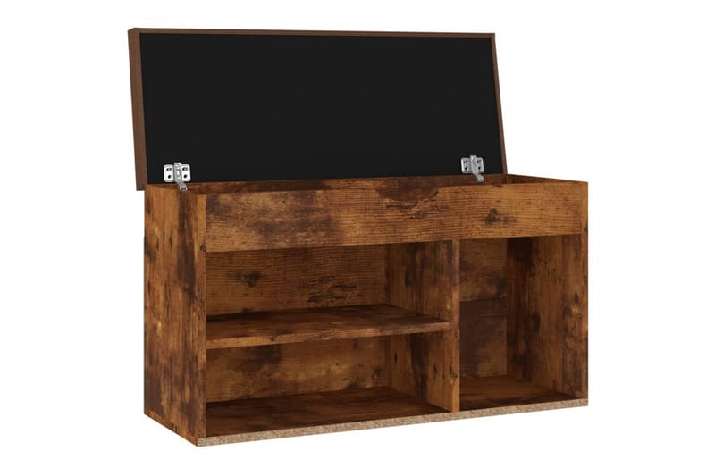 Skobänk med dyna rökt ek 80x30x47 cm spånskiva - Brun - Möbler - Stolar & fåtöljer - Sittbänk - Skobänk & skohylla med bänk