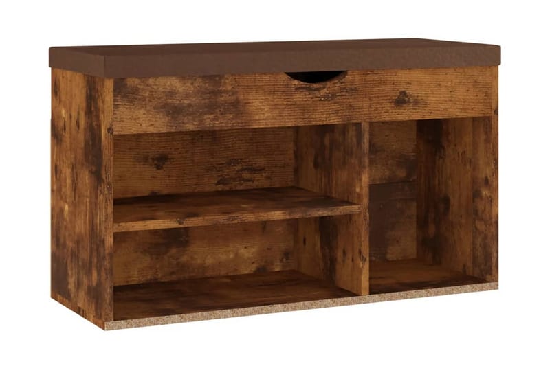 Skobänk med dyna rökt ek 80x30x47 cm spånskiva - Brun - Möbler - Stolar & fåtöljer - Sittbänk - Skobänk & skohylla med bänk