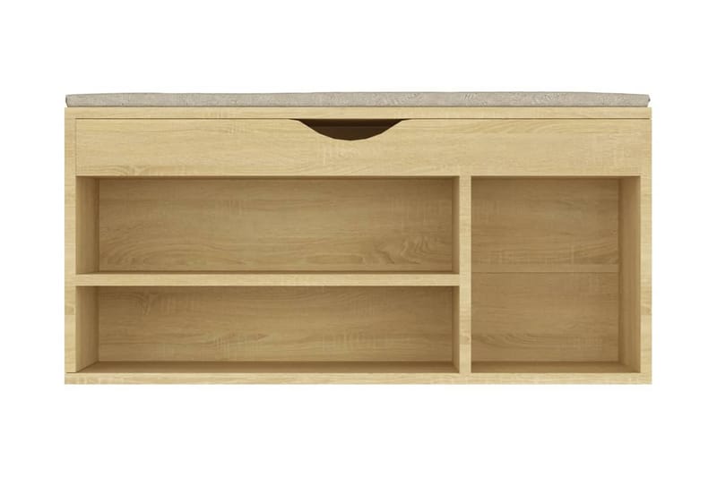 Skobänk med dyna sonoma-ek 104x30x49 cm spånskiva - Ek - Möbler - Stolar & fåtöljer - Sittbänk - Skobänk & skohylla med bänk