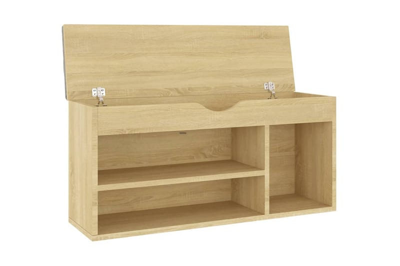 Skobänk med dyna sonoma-ek 104x30x49 cm spånskiva - Ek - Möbler - Stolar & fåtöljer - Sittbänk - Skobänk & skohylla med bänk