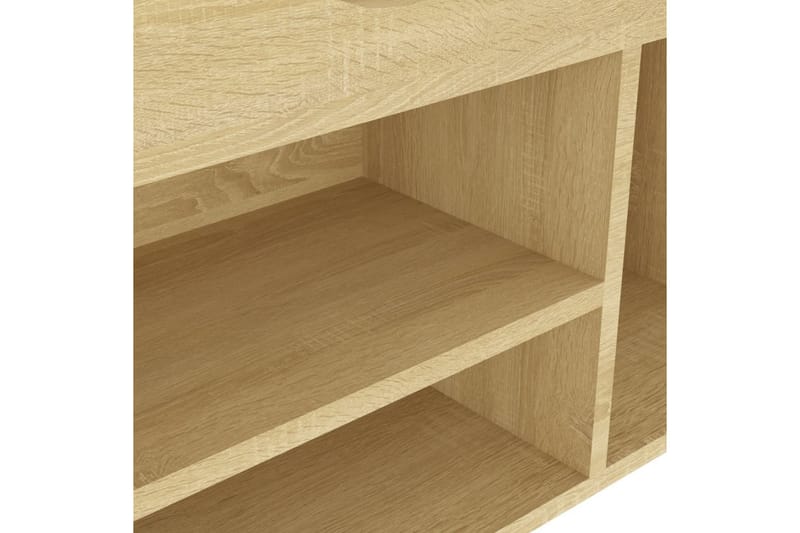 Skobänk med dyna sonoma-ek 104x30x49 cm spånskiva - Ek - Möbler - Stolar & fåtöljer - Sittbänk - Skobänk & skohylla med bänk