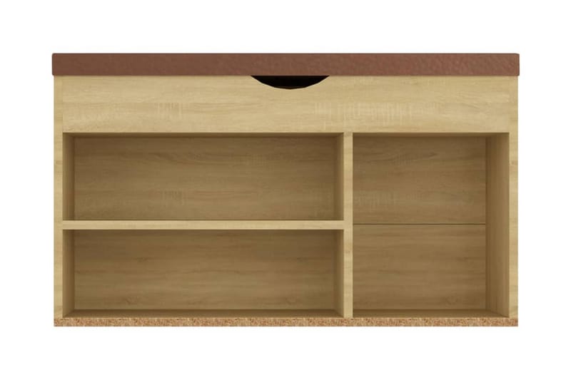Skobänk med dyna sonoma-ek 80x30x47 cm spånskiva - Ek - Möbler - Stolar & fåtöljer - Sittbänk - Skobänk & skohylla med bänk