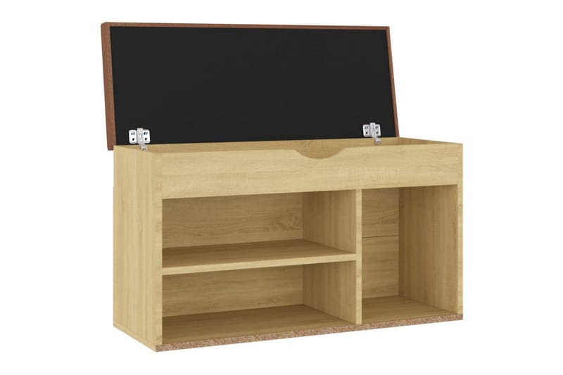 Skobänk med dyna sonoma-ek 80x30x47 cm spånskiva - Ek - Möbler - Stolar & fåtöljer - Sittbänk - Skobänk & skohylla med bänk