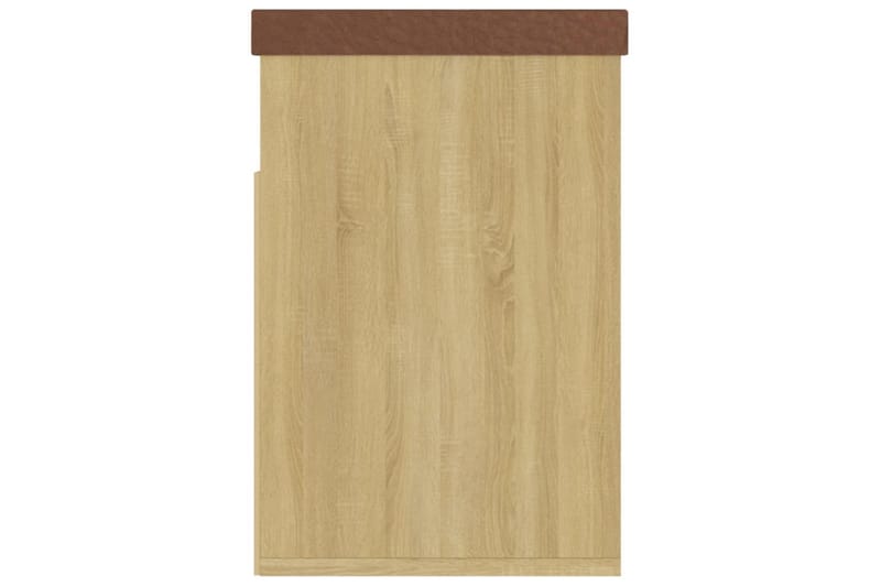 Skobänk med dyna sonoma-ek 80x30x47 cm spånskiva - Ek - Möbler - Stolar & fåtöljer - Sittbänk - Skobänk & skohylla med bänk