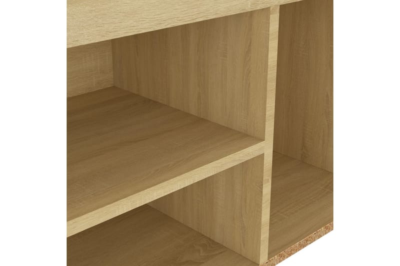 Skobänk med dyna sonoma-ek 80x30x47 cm spånskiva - Ek - Möbler - Stolar & fåtöljer - Sittbänk - Skobänk & skohylla med bänk