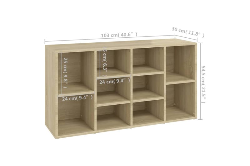 Skobänk sonoma-ek 103x30x54,5 cm spånskiva - Brun - Möbler - Stolar & fåtöljer - Sittbänk - Skobänk & skohylla med bänk