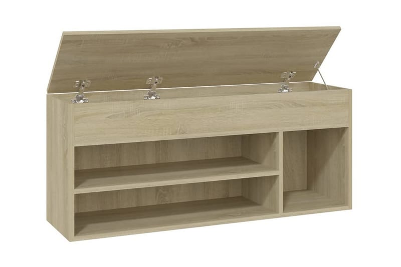 Skobänk sonoma-ek 105x30x45 cm spånskiva - Brun - Möbler - Stolar & fåtöljer - Sittbänk - Skobänk & skohylla med bänk