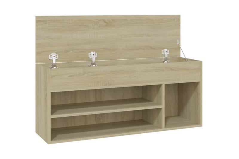 Skobänk sonoma-ek 105x30x45 cm spånskiva - Brun - Möbler - Stolar & fåtöljer - Sittbänk - Skobänk & skohylla med bänk